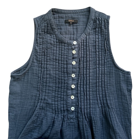 Quince 100% Organic Cotton Gauze Sleeveless Swing Dress - Picture 5 of 8